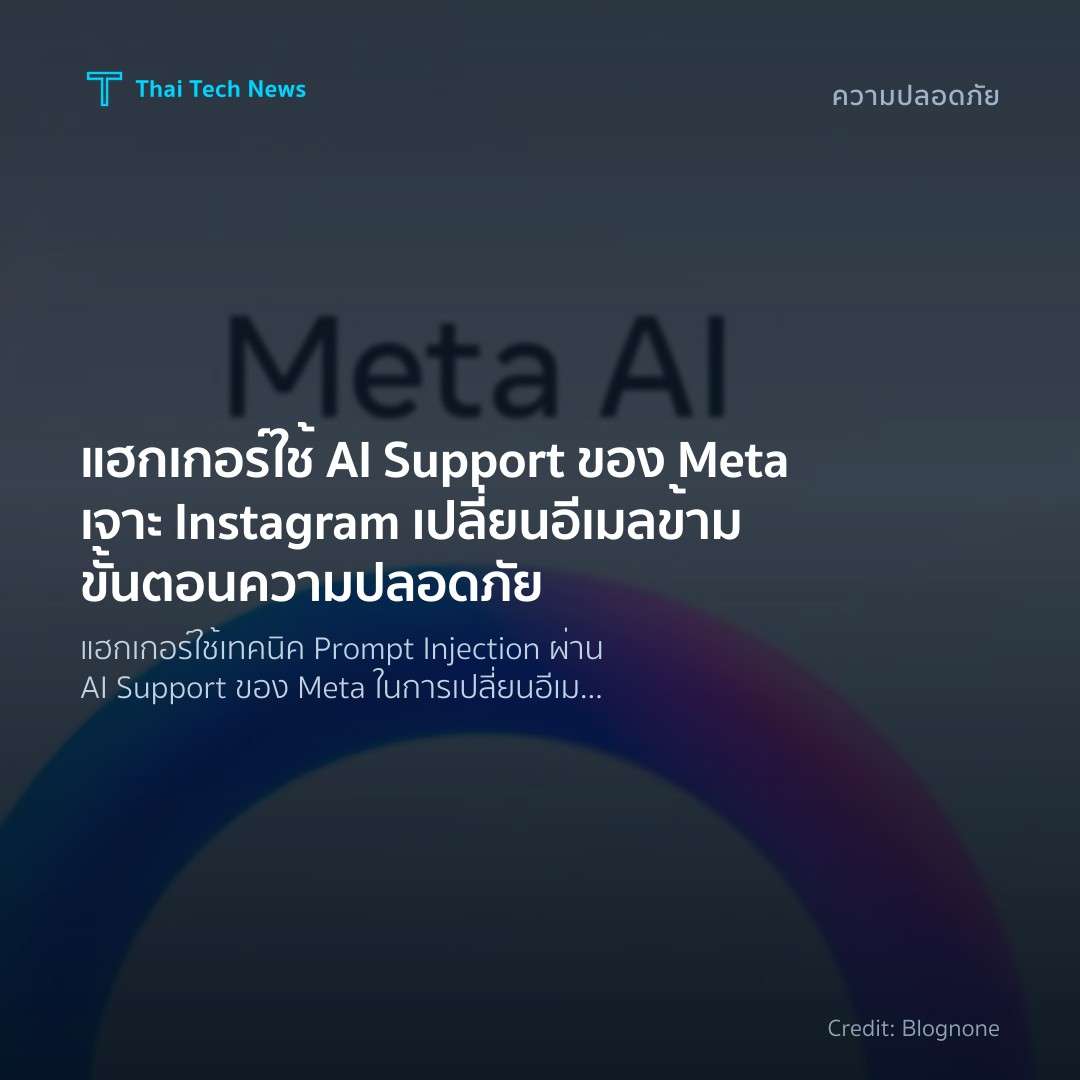 แฮกเกอร์ใช้ AI Support ของ Meta เจาะ Instagram เปลี่ยนอีเ…