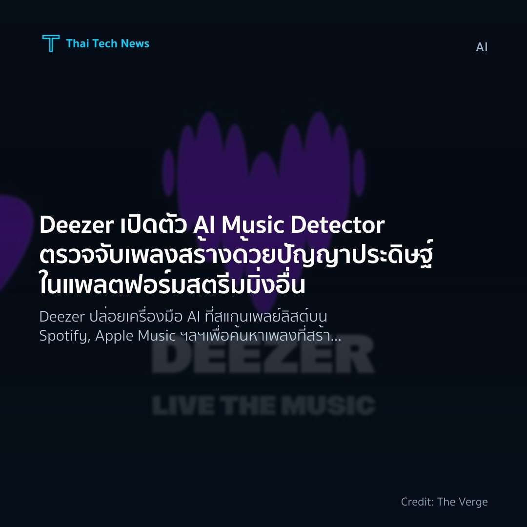 Deezer เปิดตัว AI Music Detector ตรวจจับเพลงสร้างด้วยปัญญ…