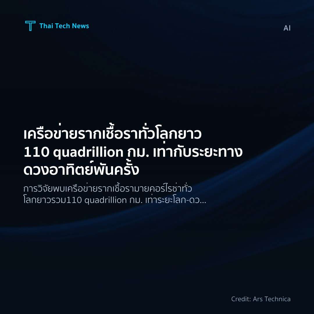 เครือข่ายรากเชื้อราทั่วโลกยาว 110 quadrillion กม. เท่ากับ…