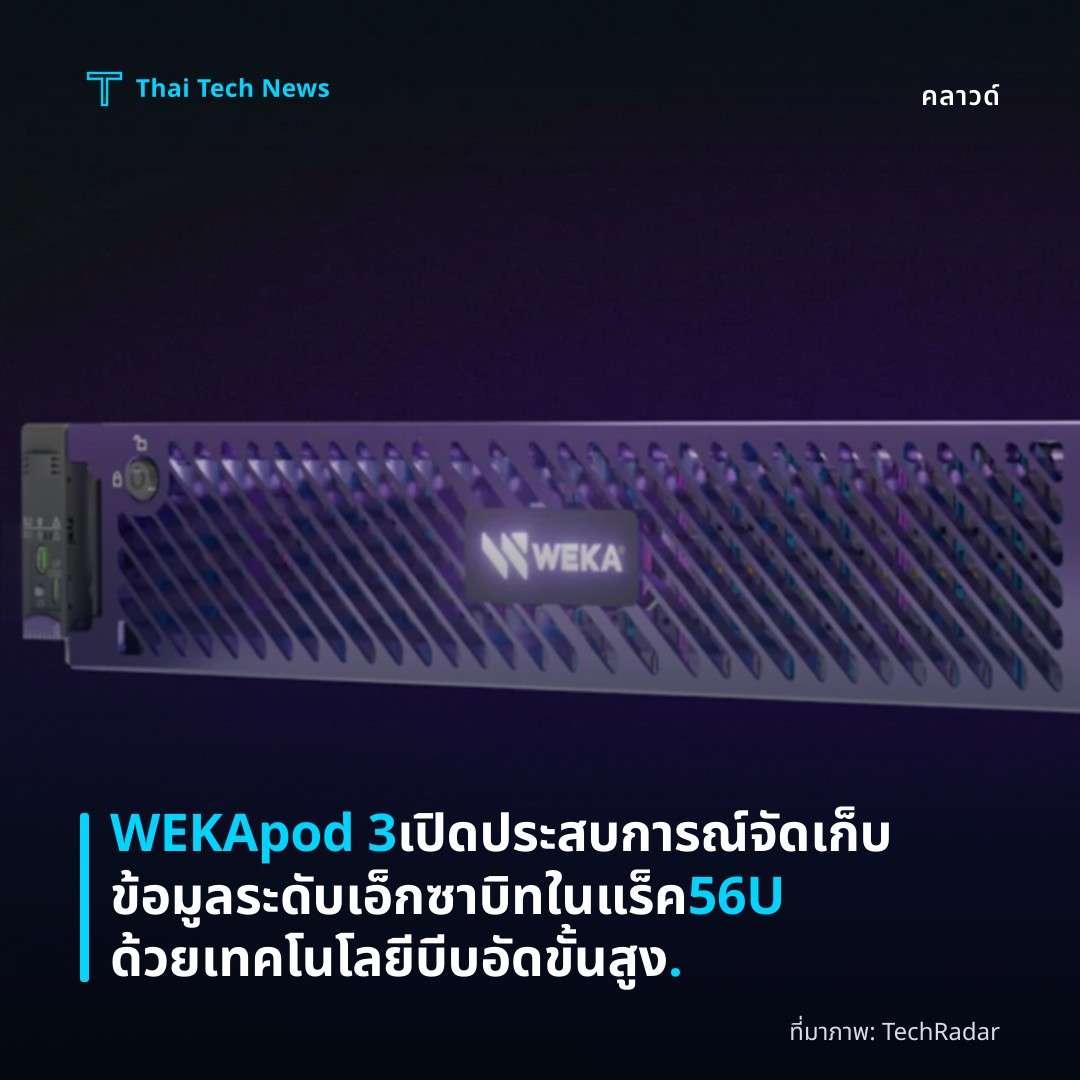WEKApod 3 เปิดประสบการณ์จัดเก็บข้อมูลระดับเอ็กซาบิทในแร็ค 56U ด้วยเทคโนโลยีบีบอัดขั้นสูง.
