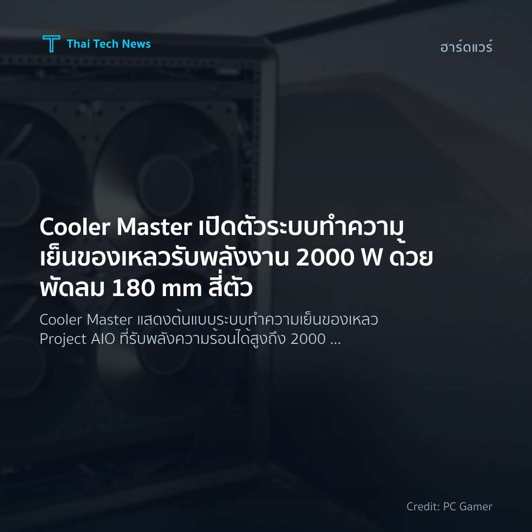 Cooler Master เปิดตัวระบบทำความเย็นของเหลวรับพลังงาน 2000…