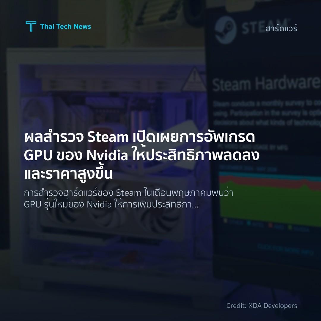 ผลสำรวจ Steam เปิดเผยการอัพเกรด GPU ของ Nvidia ให้ประสิทธ…