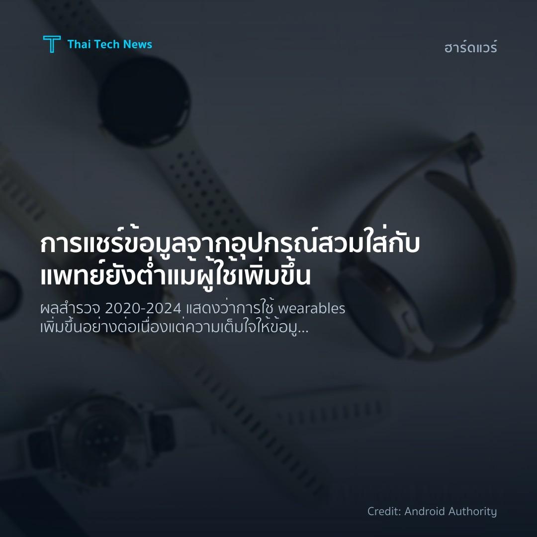 การแชร์ข้อมูลจากอุปกรณ์สวมใส่กับแพทย์ยังต่ำ แม้ผู้ใช้เพิ่…