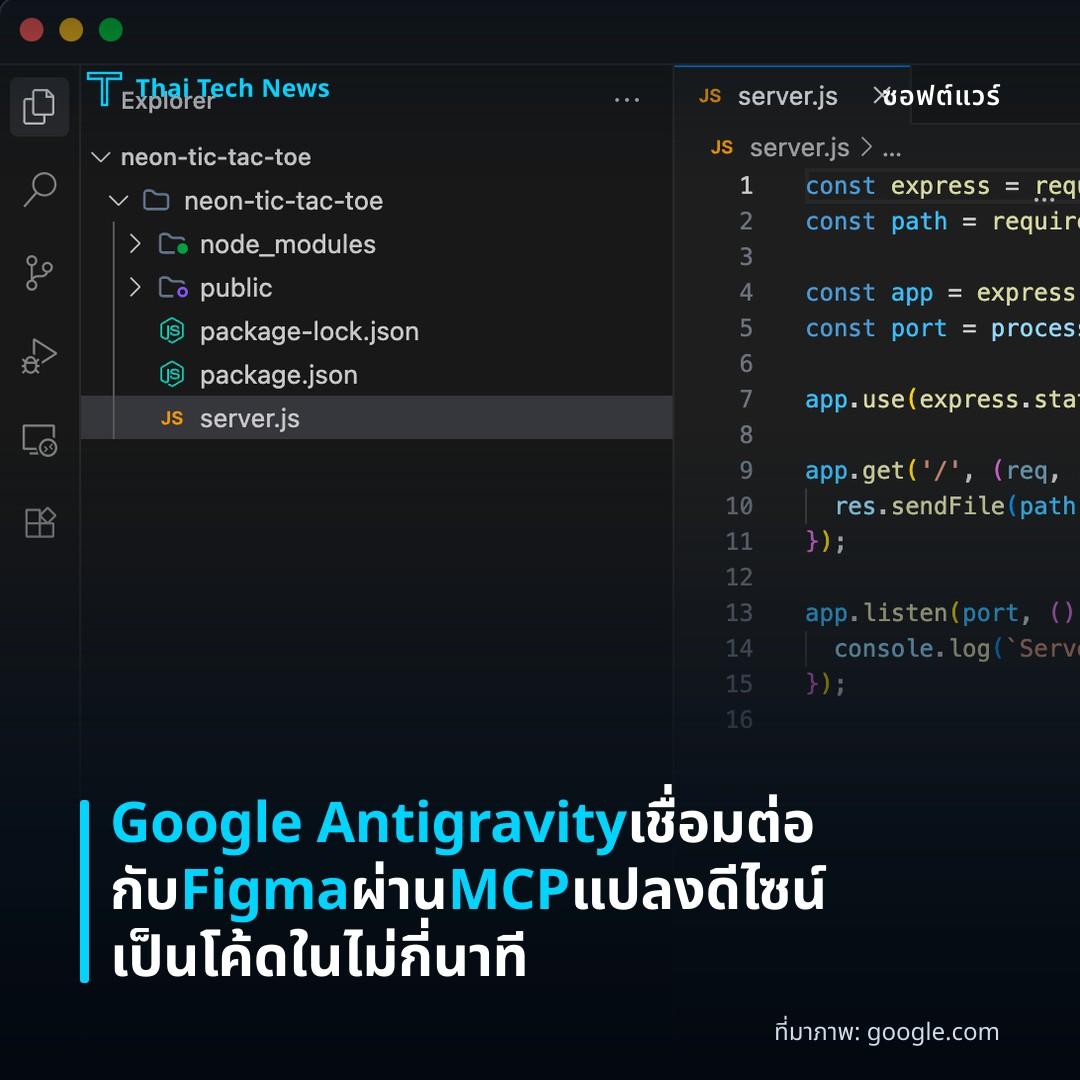 Google Antigravity เชื่อมต่อกับ Figma ผ่าน MCP แปลงดีไซน์เป็นโค้ดในไม่กี่นาที