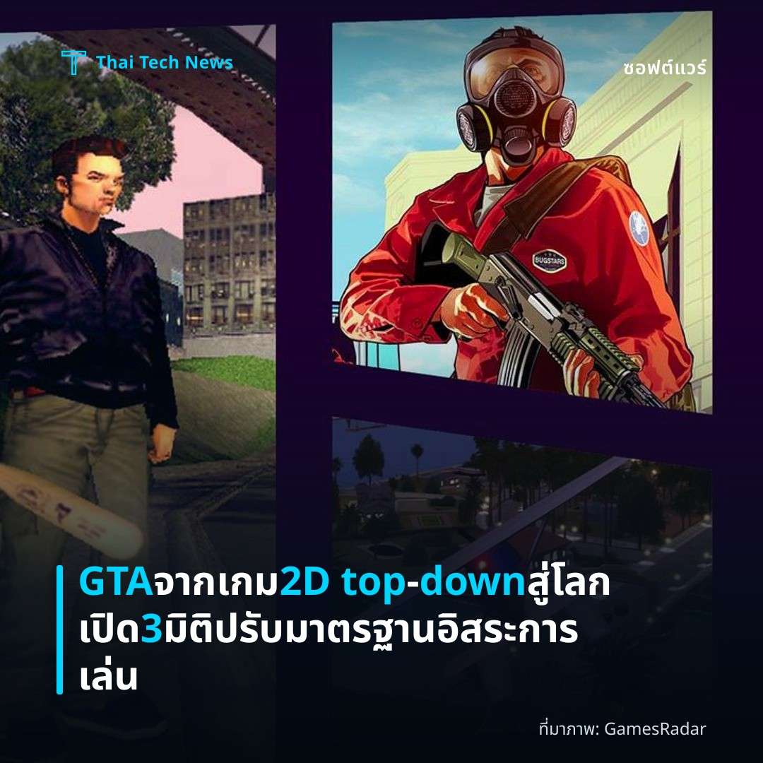 GTA จากเกม 2D top‑down สู่โลกเปิด 3 มิติ ปรับมาตรฐานอิสระการเล่น